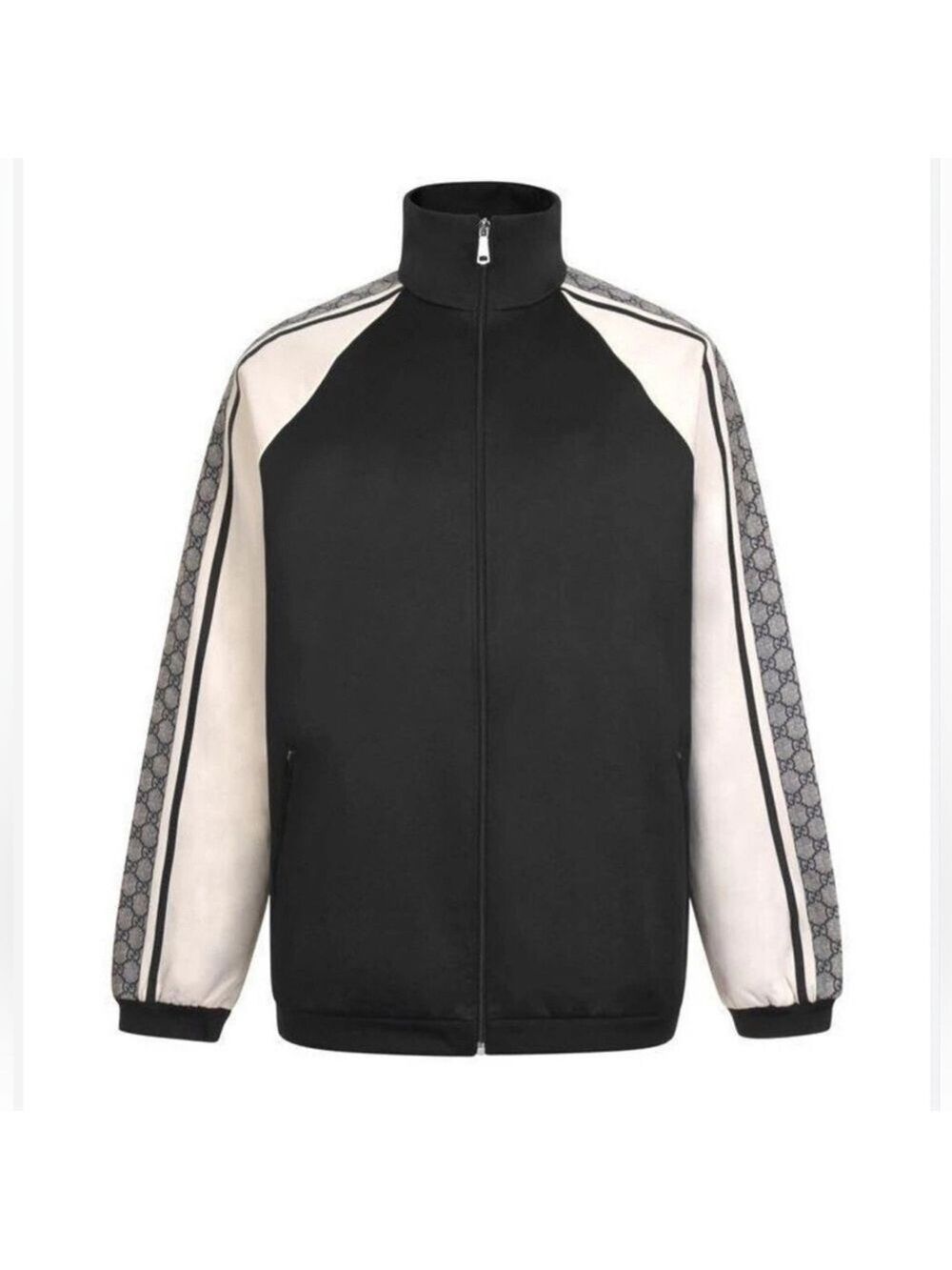 Gucci Oversized Technical Tracksuit Top Jacket in Black